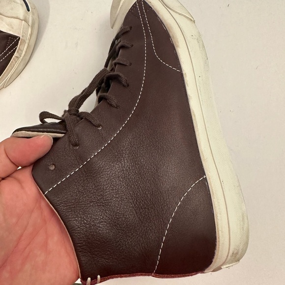 Converse Jack Purcell Mid Top Leather Sneaker '151968C' Size Women 9.5 - Men 8.0 - Picture 12 of 13